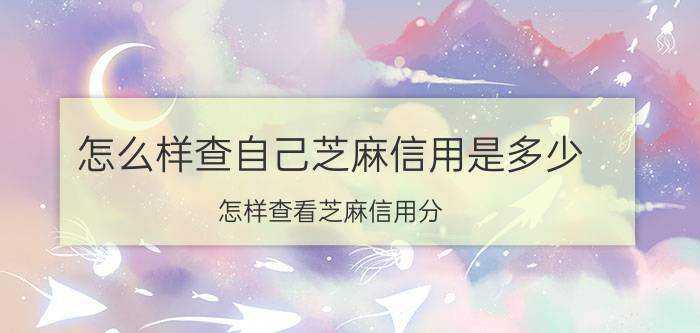 怎么样查自己芝麻信用是多少 怎样查看芝麻信用分？